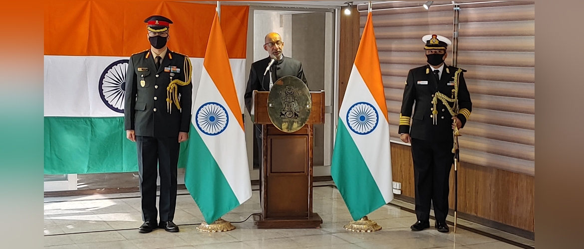 Embassy of India, Tehran celebrated the 72nd Republic Day of India. Ambassador unfurled the tricolour and read out President's address to the Nation (26.01.2021)
