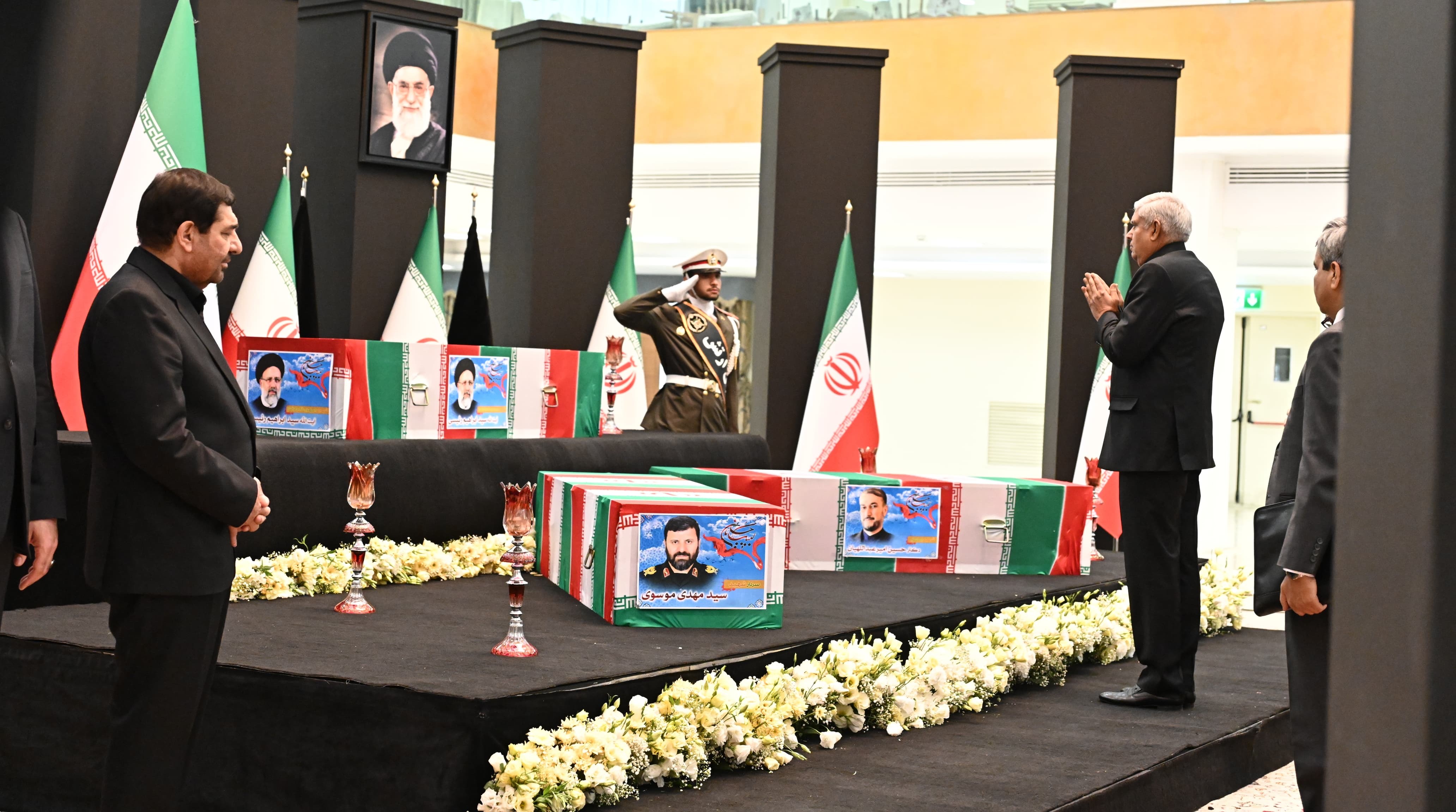  Vice-President Shri Jagdeep Dhankar attends official ceremony to pay condolences on the tragic demise of H.E. President Dr. Seyyed Ebrahim Raisi, H.E. Foreign Minister Dr. Hossein Amir-Abdollahian and other Iranian officials