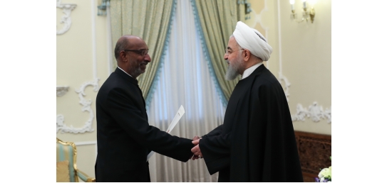  Mr. Gaddam Dharmendra, new Ambassador of India to IR of Iran, presented his credentials to the President of the Islamic Republic of Iran H.E. Dr. Hassan Rouhani, on March 09, 2019.